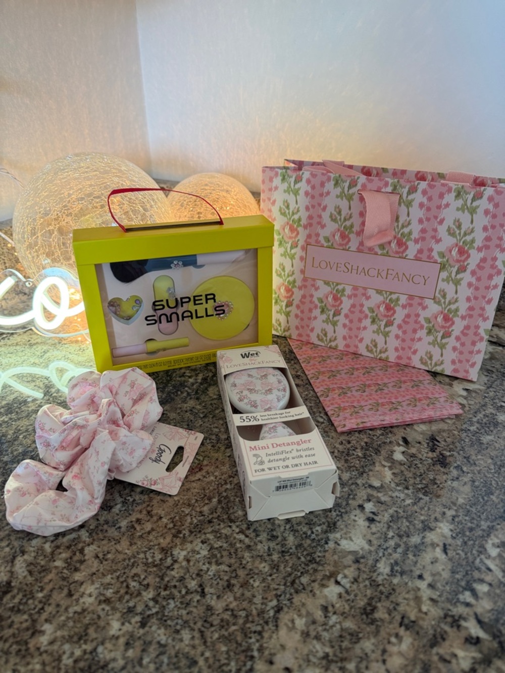 Super Smalls Makeup, LSF Pink Floral Gift Bag with Matching LSF Hair Accessories